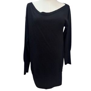 GUC Ramy Brook Women's Black Off-Shoulder Sweater Dress Size M